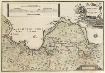 Die Karte des Ladoga-Kanals (1741-42)